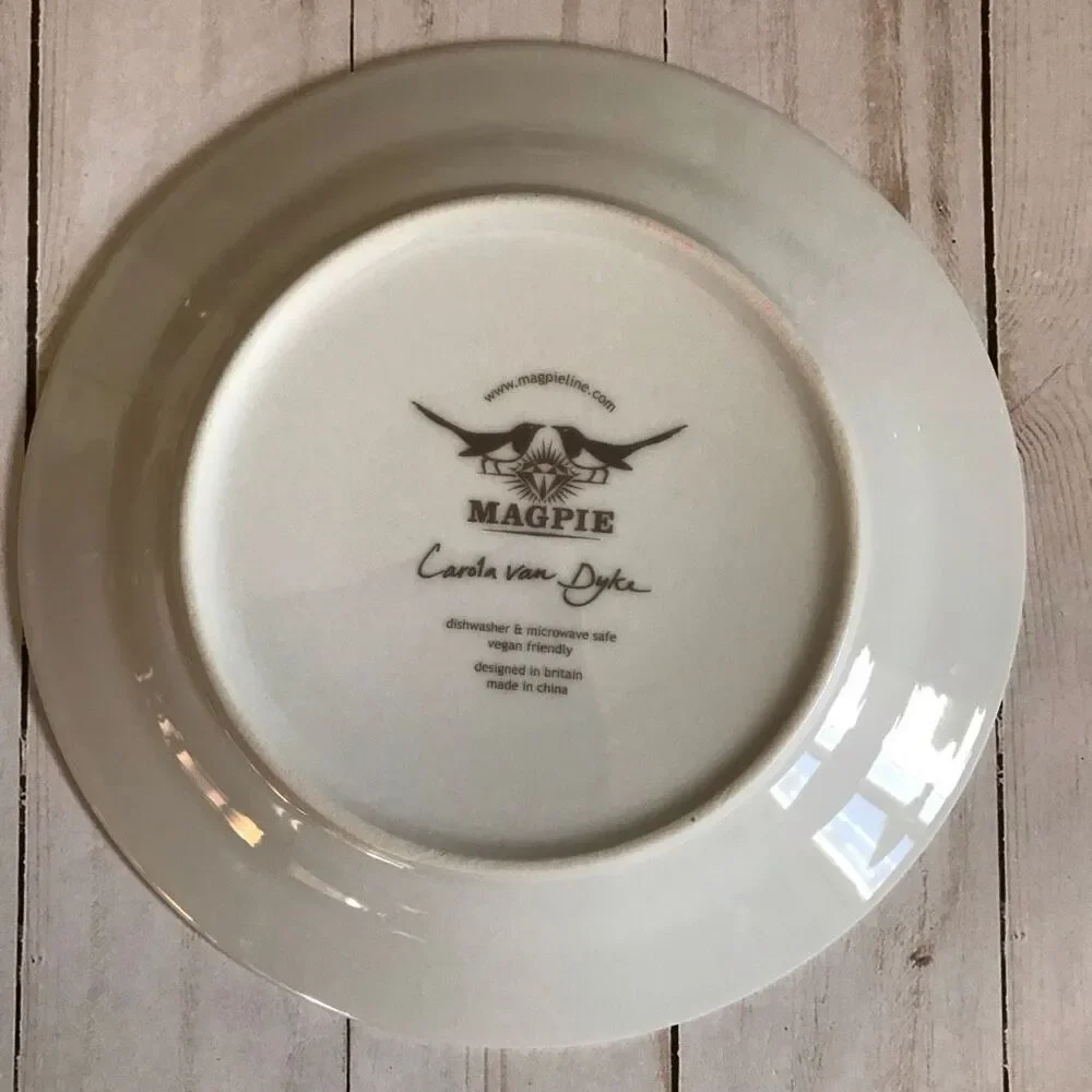 Magpie greyhound dog pop art Plate 6” ceramic plate collectible Beasties